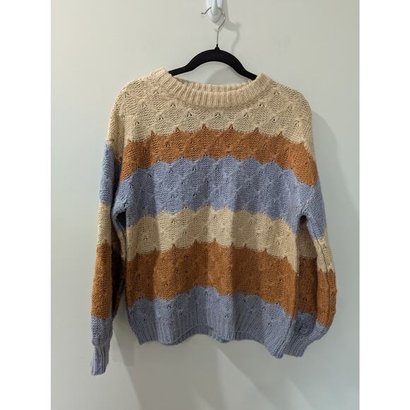 Becool Striped Textured Crewneck Sweater - Picture 2 of 4